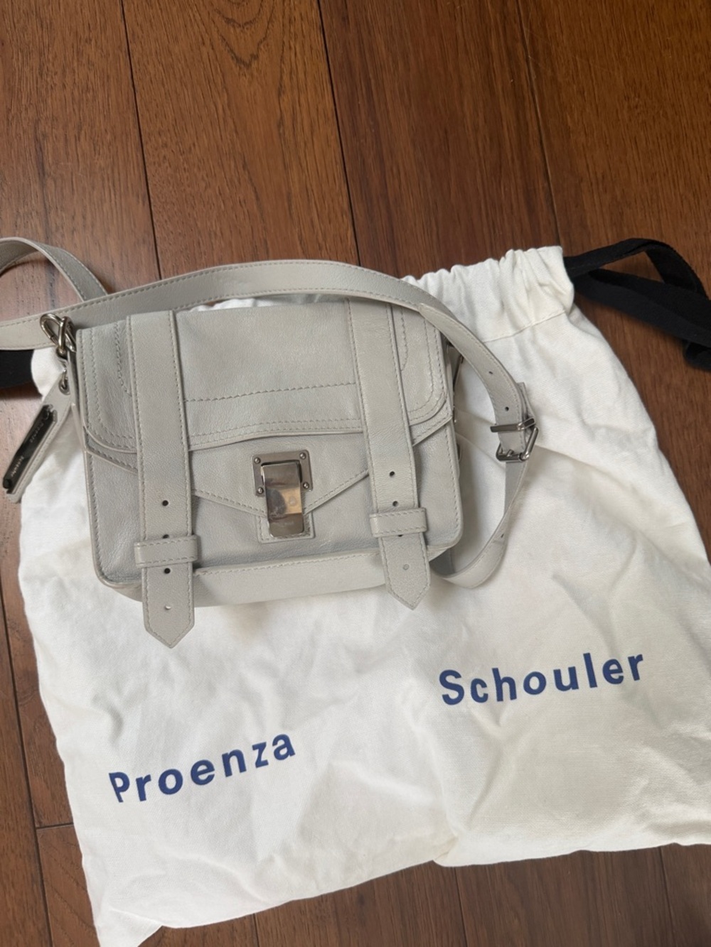Authentic Proenza Schouler Light Gray PS1 Mini Satchel